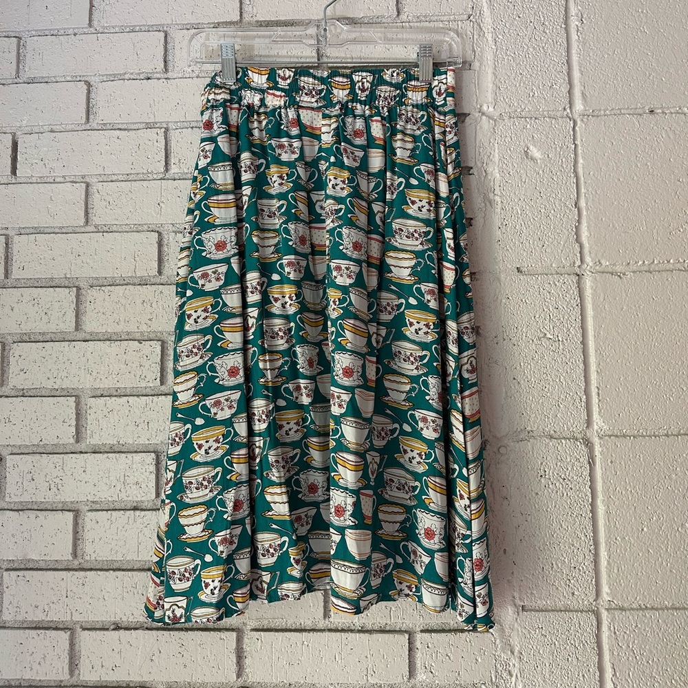 Funky Tea Cup Midi Skirt
